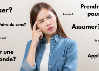 Anglicisms to avoid, including "placer une commande" and "prendre une pause".